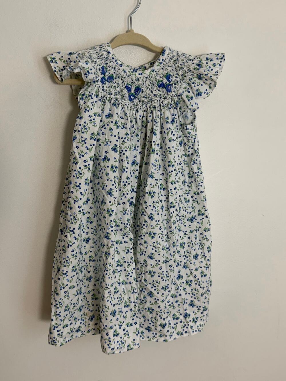 Little English Smocked Floral Bishop Dress size 4T